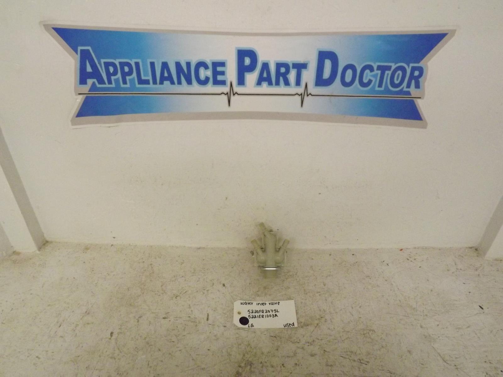 LG Washer 5220FR2075L 5221ER1003A Water Inlet Valve Used LG Washer 5220FR2075L 5221ER1003A Water Inlet Valve Used